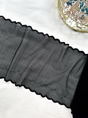 Black Stretch Mesh Lace