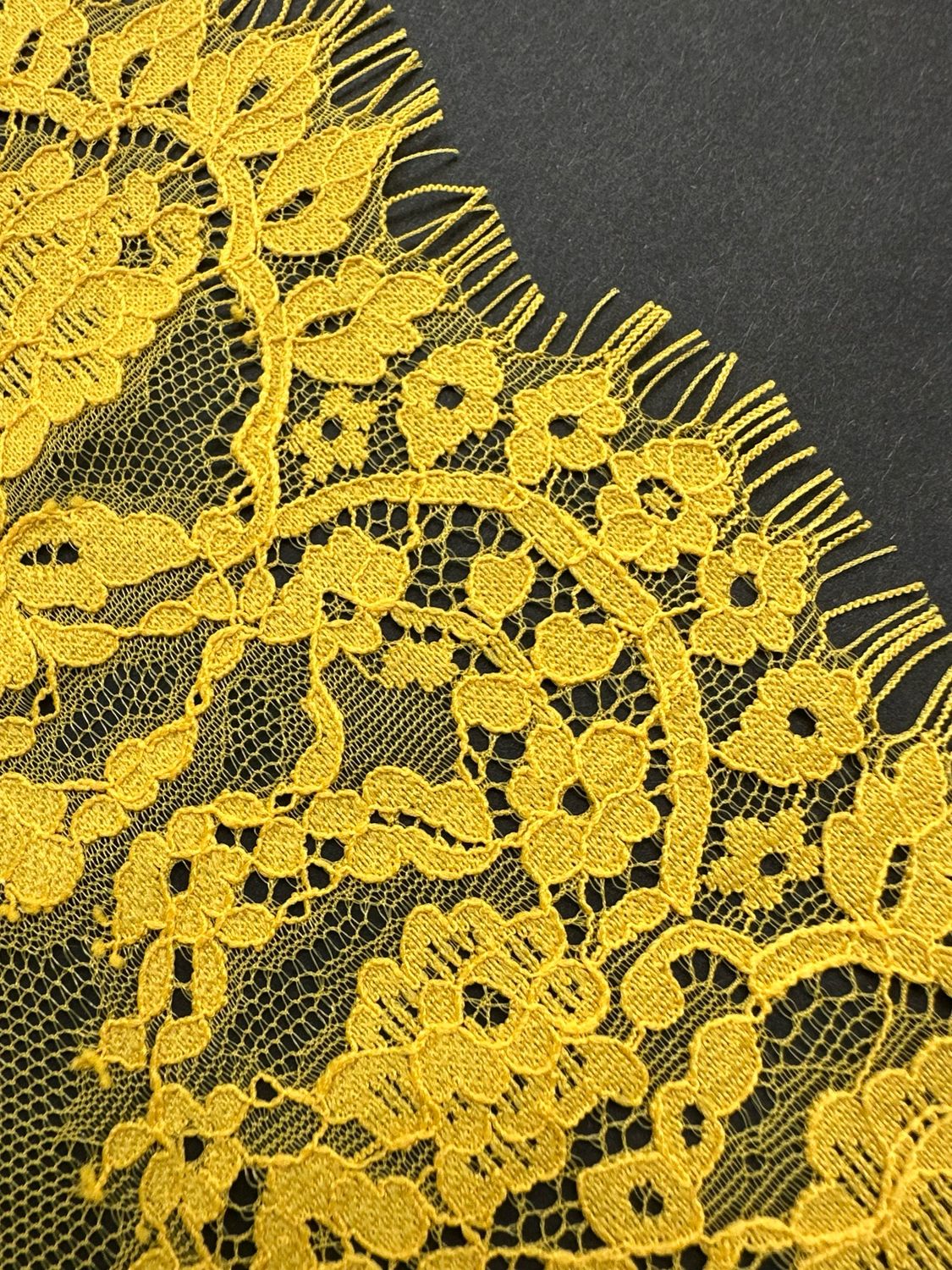 Yellow Chantilly Lace with Eyelash Edge 3 meters