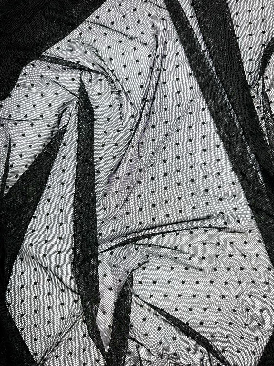 Black Dotted Stretch Mesh