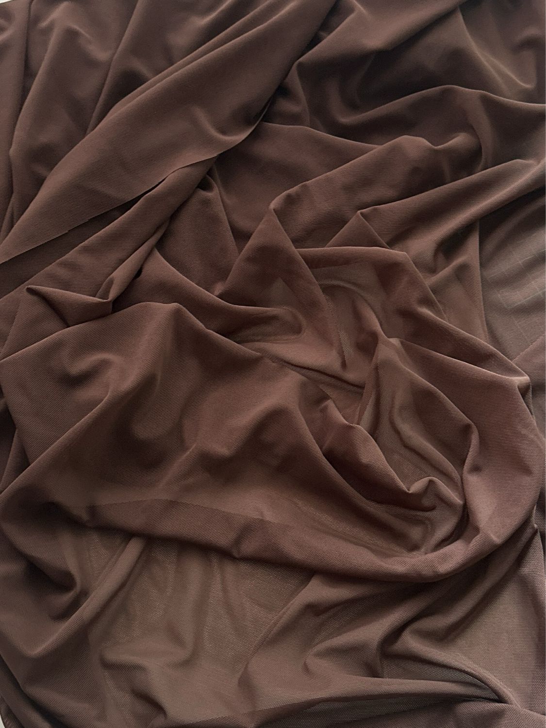 Soft 4-way stretch tulle in brown shade