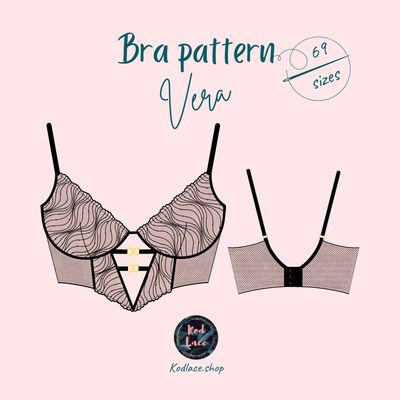 Vera plunge underwire bra sewing pattern with cutout detail