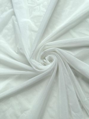 Warm White Shiny Stretch Tulle – 200 cm Width