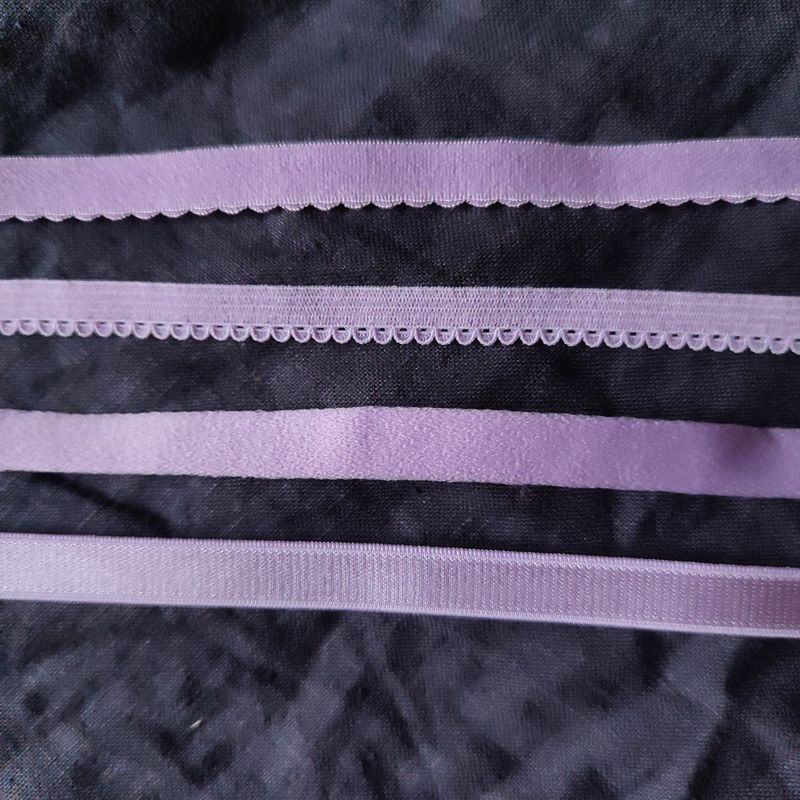 Lavender elastics for lingerie sewing – picot, FOE, channeling, straps