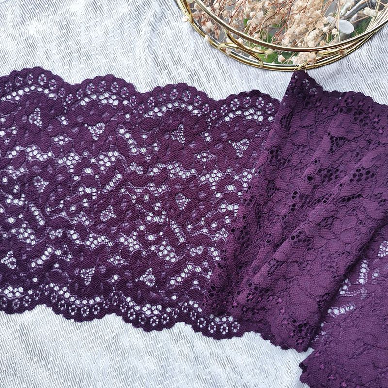 Deep Purple Corded Stretch Lace