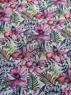 Résille Dense Florale, Imprimé Multicolore