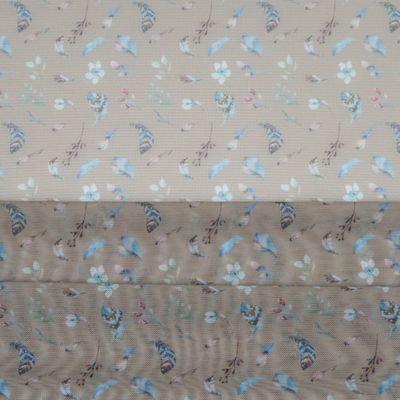 Beiges Blumen-Feder Stretch-Netz