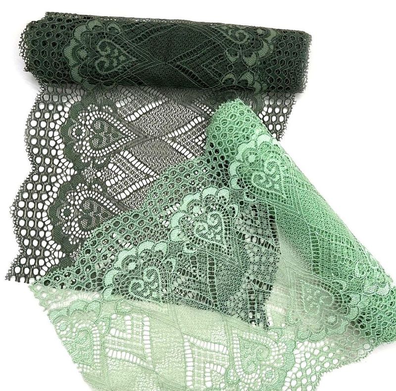Khaki Stretch Lace Trim