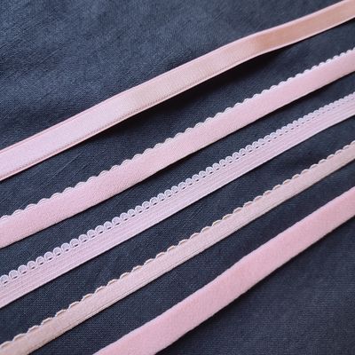 coral lingerie elastics in 5 styles – picot, strap and wire channeling options