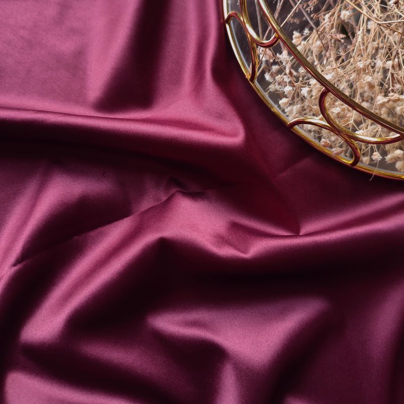 Burgundy stretch satin fabric, 120cm (47.2") wide