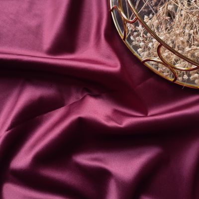 Burgundy stretch satin fabric, 120cm (47.2") wide