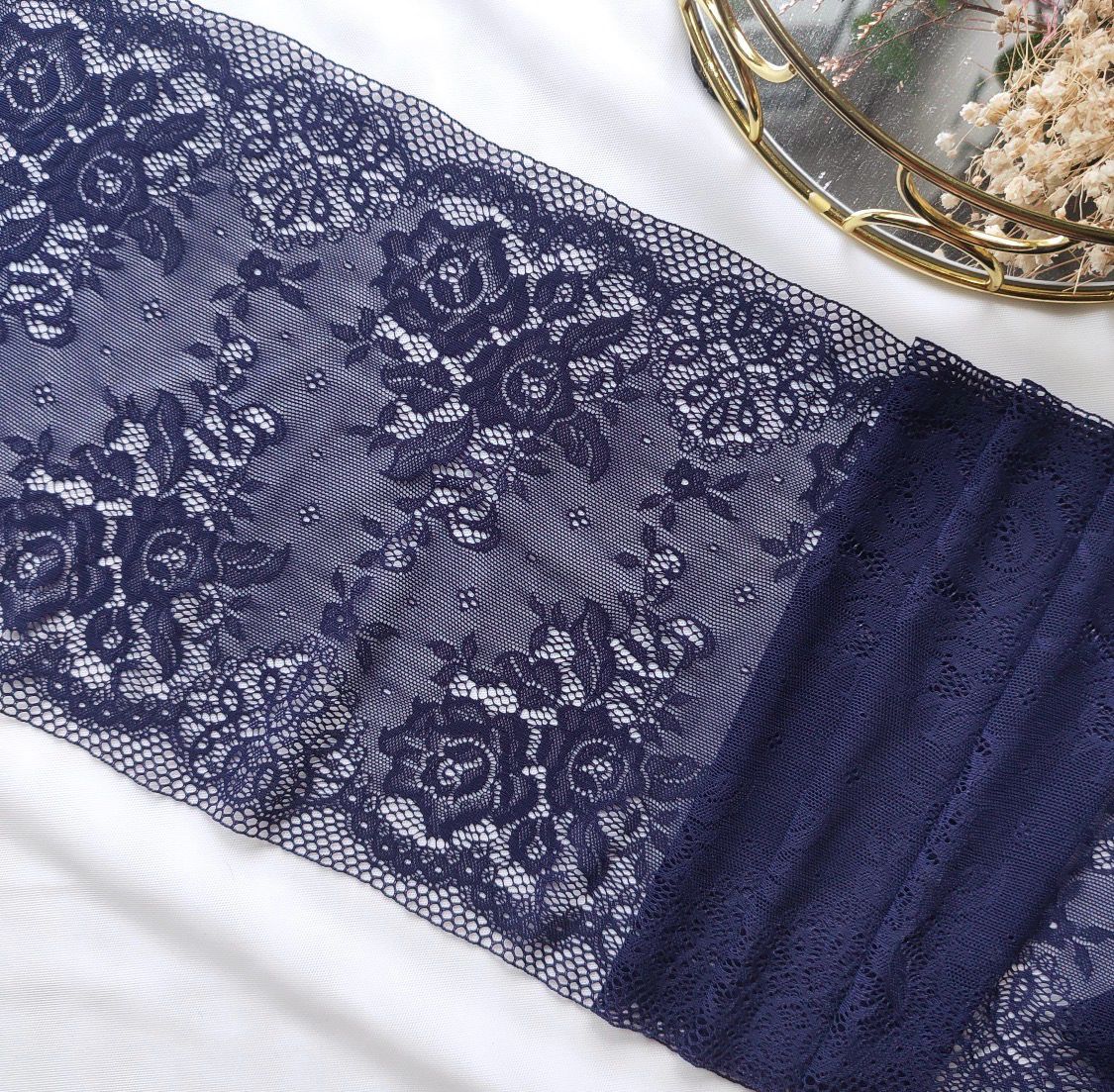 Dark Navy Stretch Lace