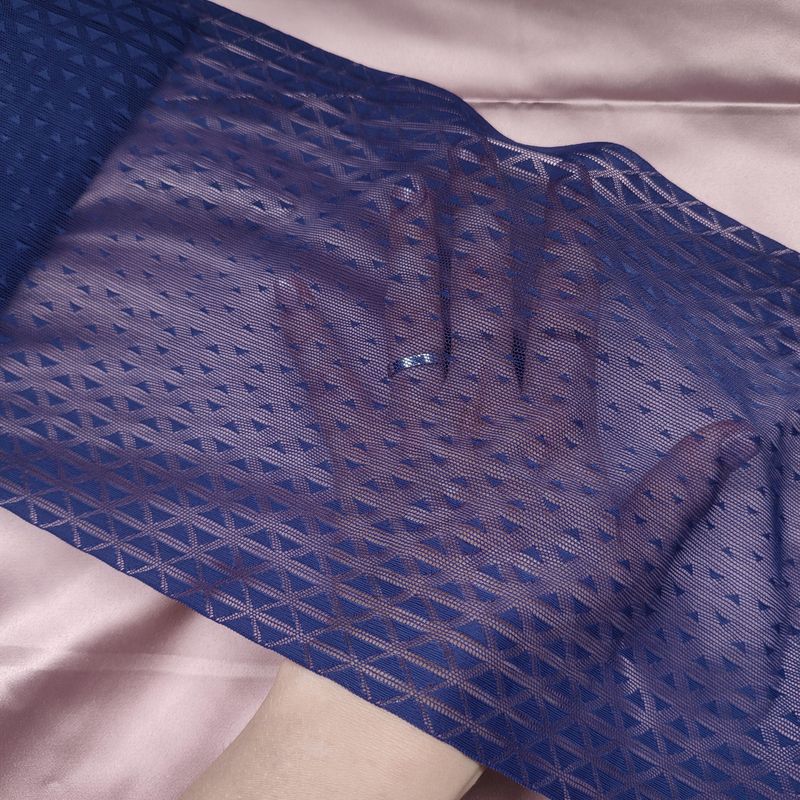 Geometric Blue Stretch Lace