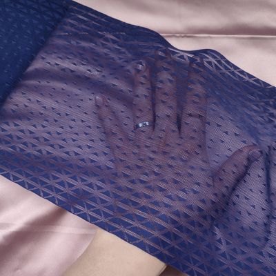 Geometric Blue Stretch Lace