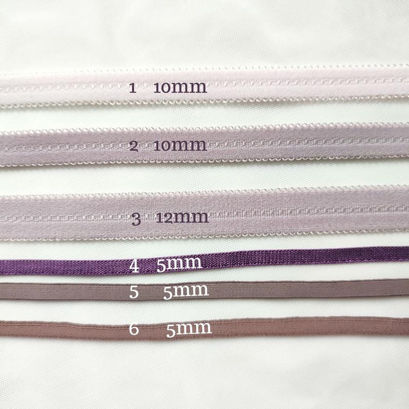 Spalline reggiseno in colori pastello, 10mm, finitura opaca