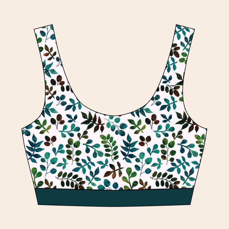 Classic top bra PDF sewing pattern, sizes 40–56, instant download