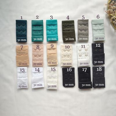 Cierre trasero de sujetador, 30mm de ancho, colores variados