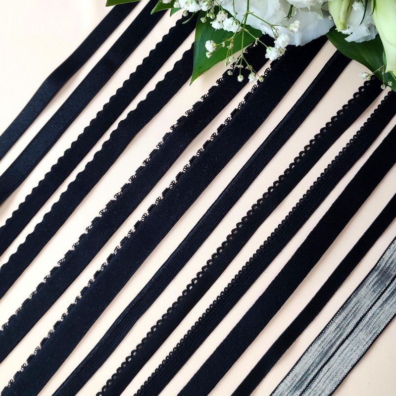 Black lingerie elastics