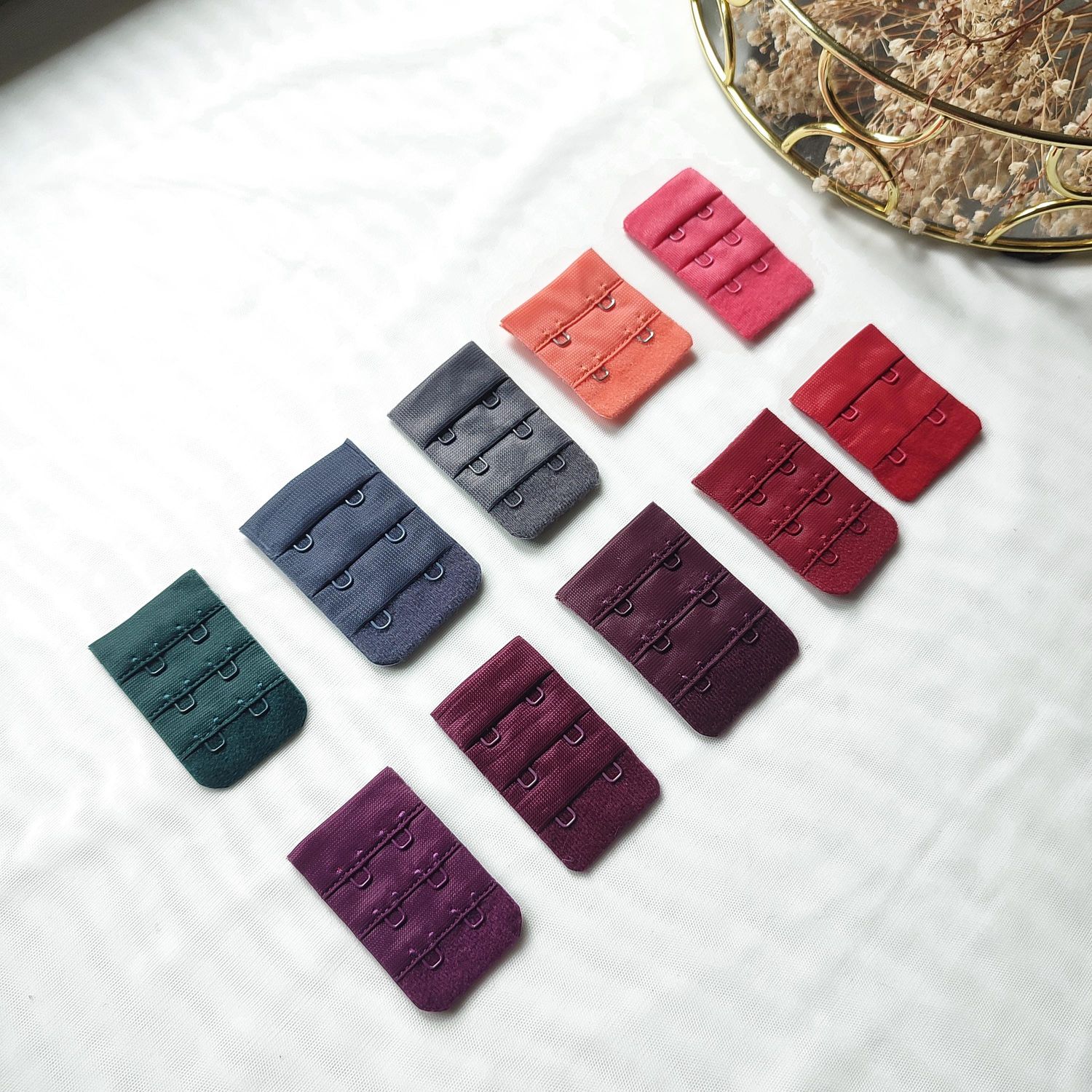 Bra Hook and Eye Closures – 10 Colours, Multiple Widths