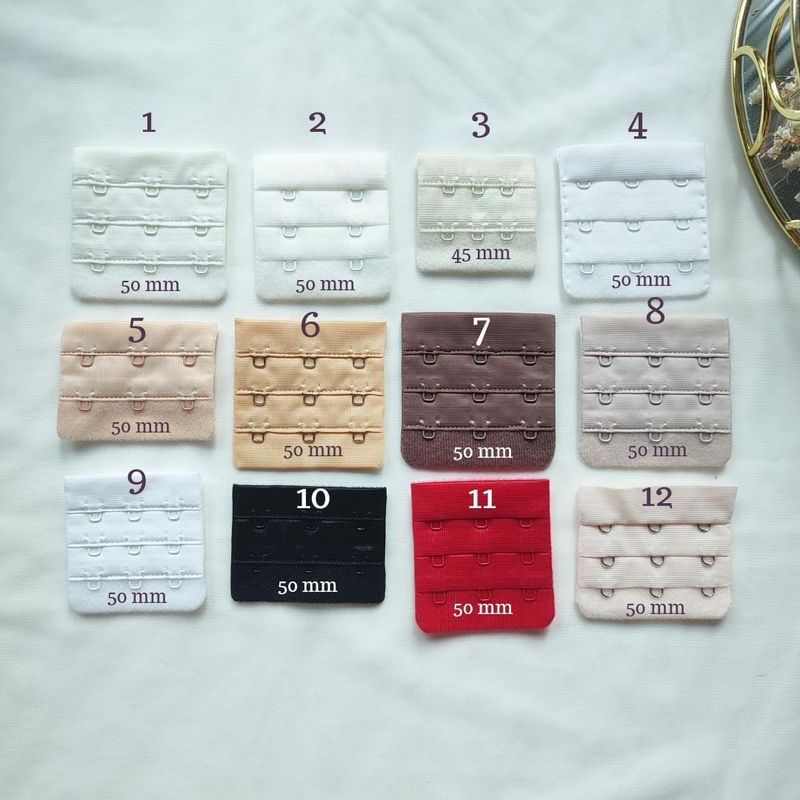 Wide Bra Hook and Eye Closures, Assorted Colours