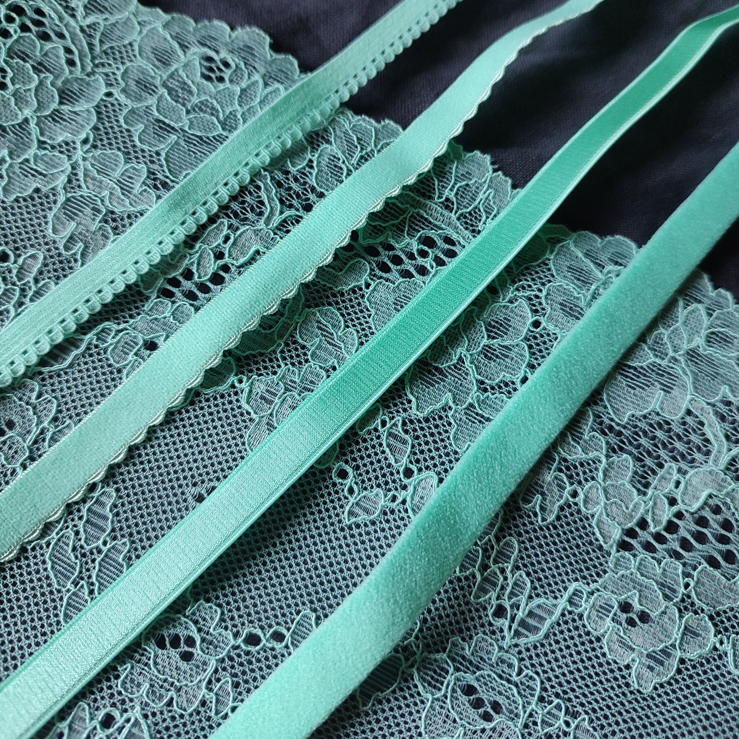 Minty turquoise lingerie elastics