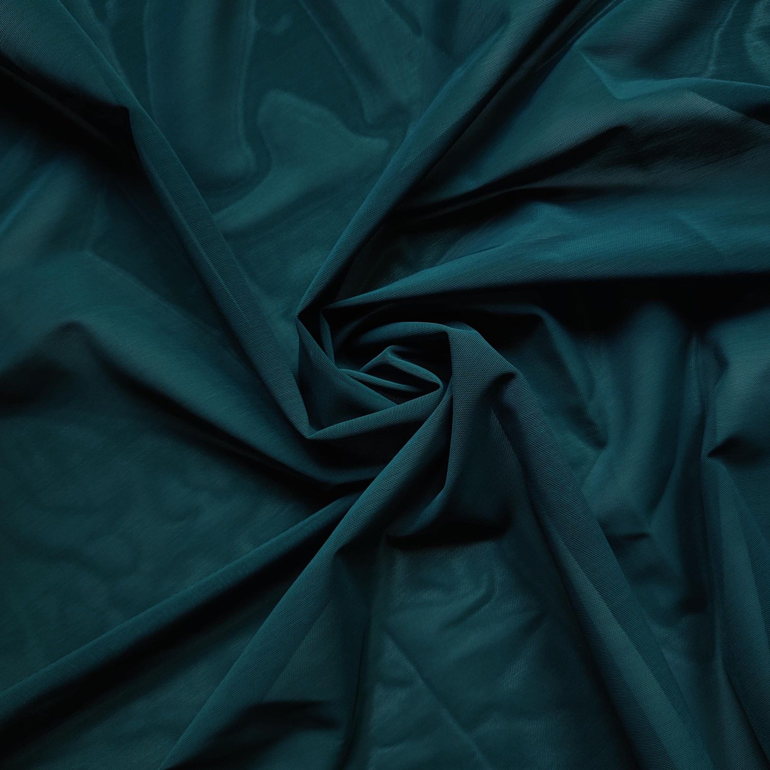 Dark green stretch mesh fabric