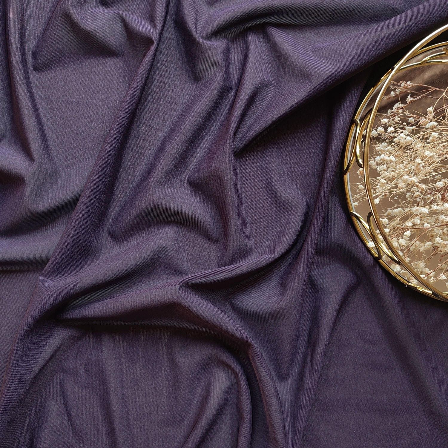 Tissu résille aubergine