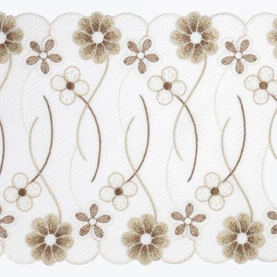 Ivory Floral Embroidered Lace Trim