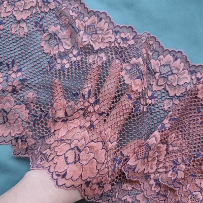Terracotta Stretch Lace for sewing lingerie, elastic trim lace, Fabric for Bra Making, Sewing supplies