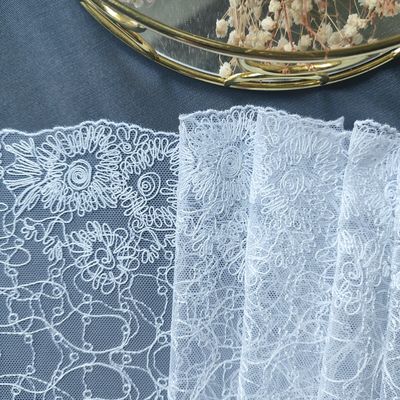 White Embroidered Non-Stretch Lace