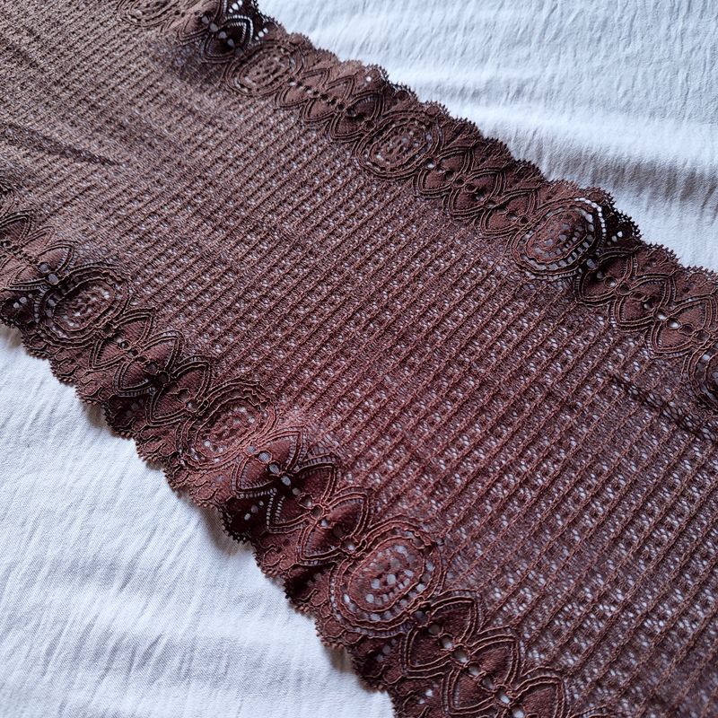 Pizzo elasticizzato marrone cioccolato 