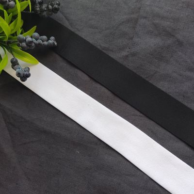 Velvet elastic, 30mm, black and white