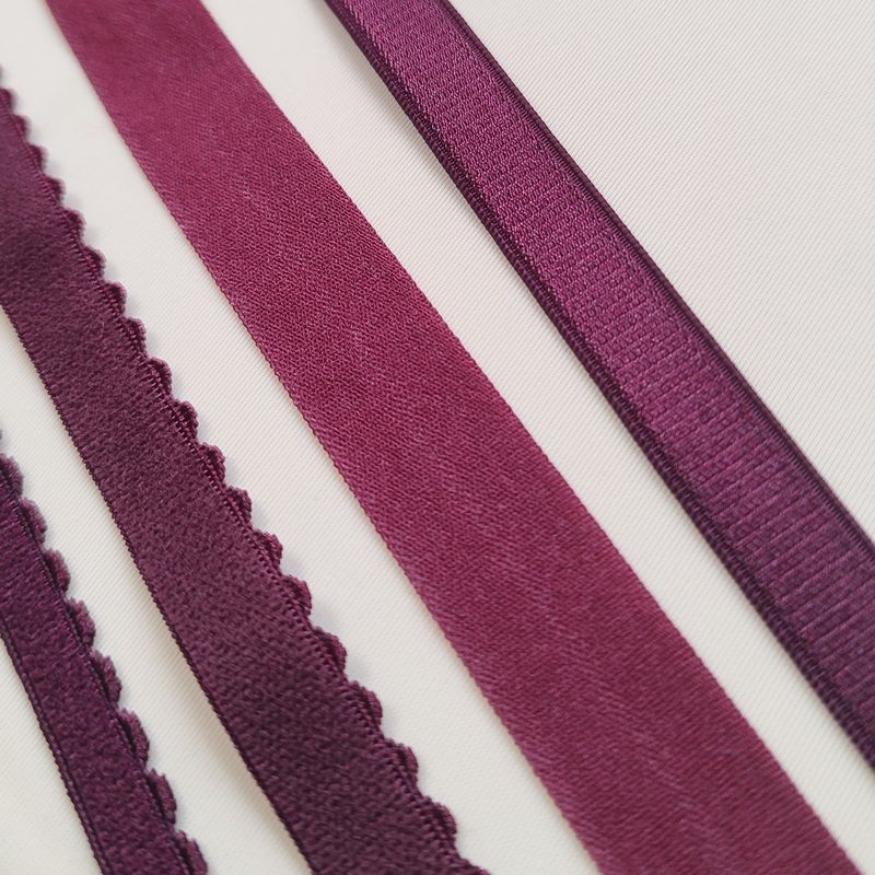 Burgundy lingerie elastics