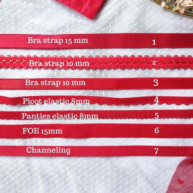 Red Lingerie Elastics and Trims