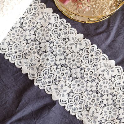 Ecru Floral Stretch Lace Trim