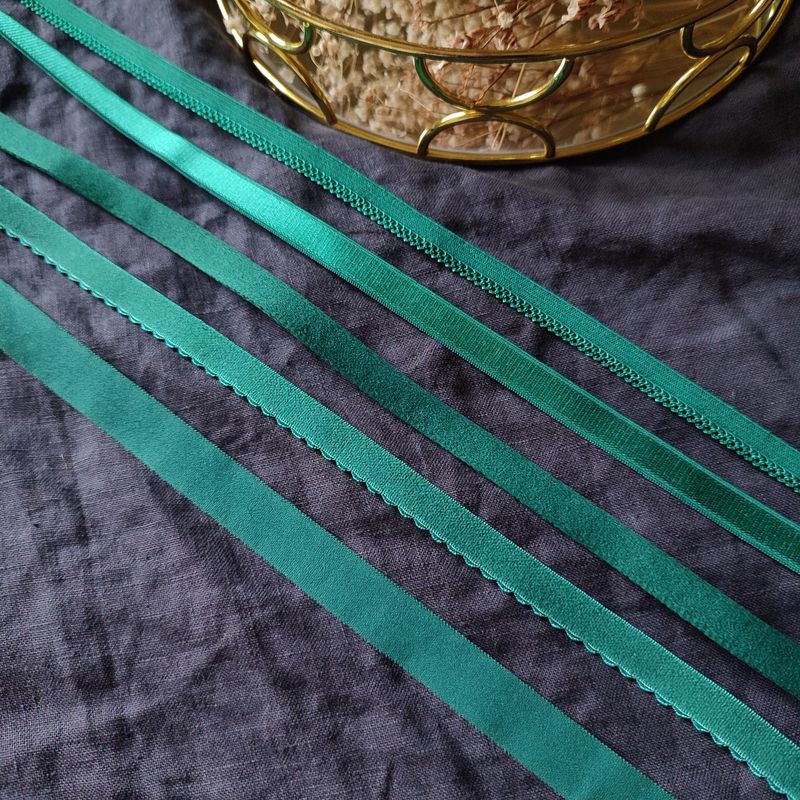 Emerald green lingerie elastics