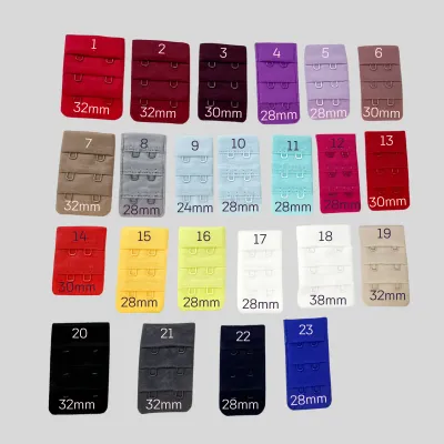 Colorful 2-row bra hook and eye closures for lingerie sewing