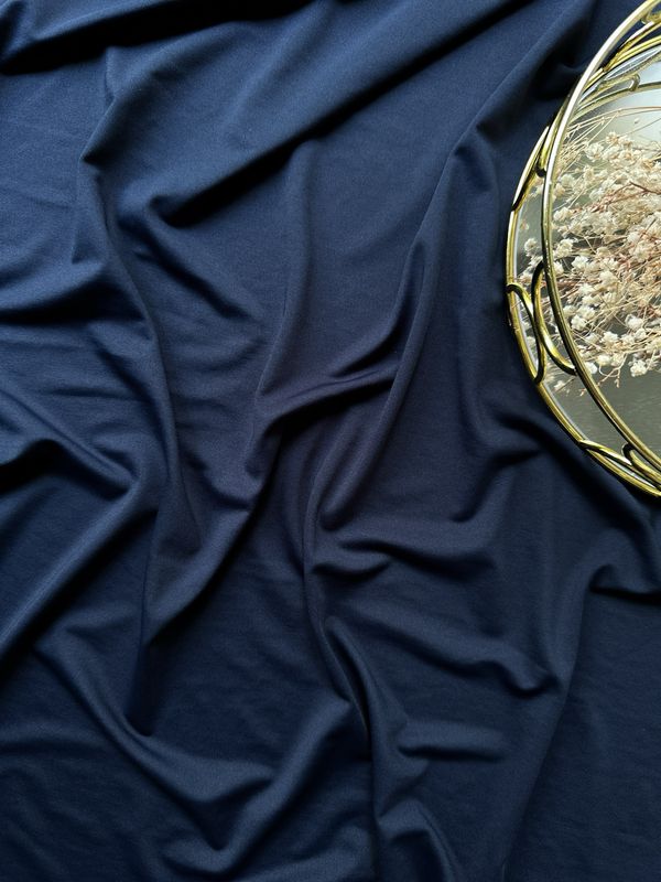 Dark blue microfiber fabric for bralettes and panties, soft and stretchy

