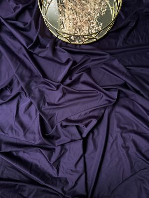 Deep purple stretch satin microfiber fabric
