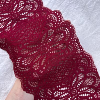 Bordura in pizzo elasticizzato bordeaux 