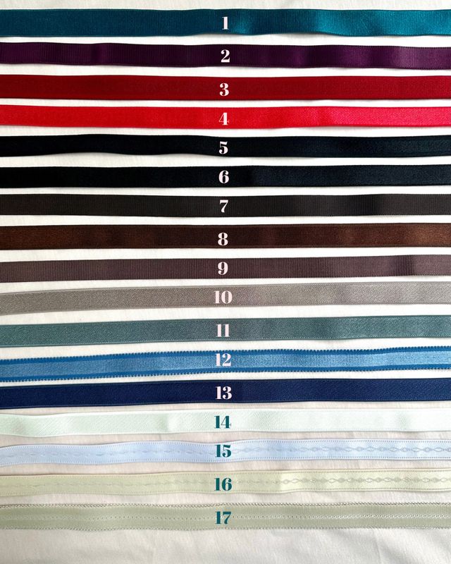 Elastico spalline satinato 15mm, ampia gamma di colori