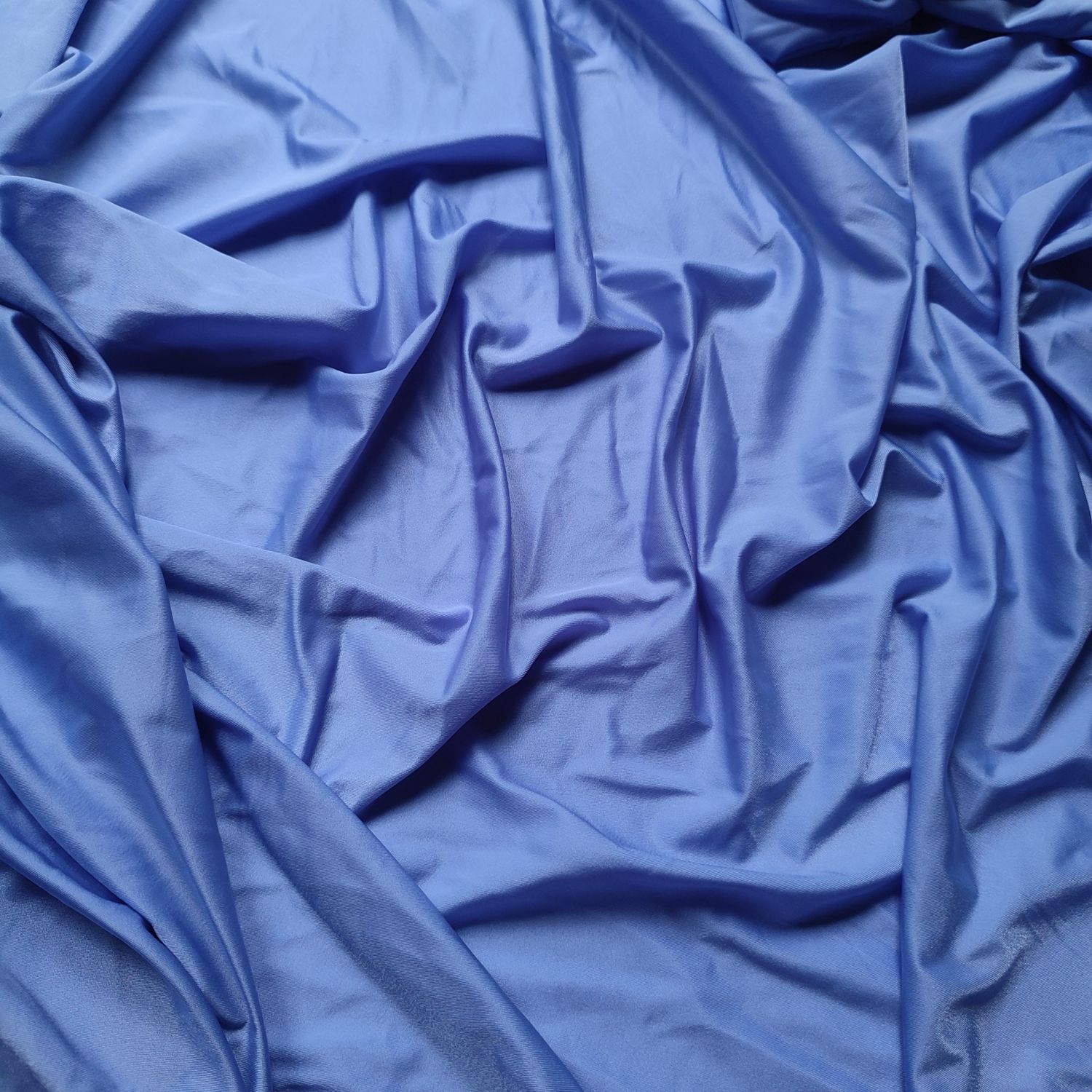 Cornflower blue stretch satin microfiber, 150cm (59.1") wide