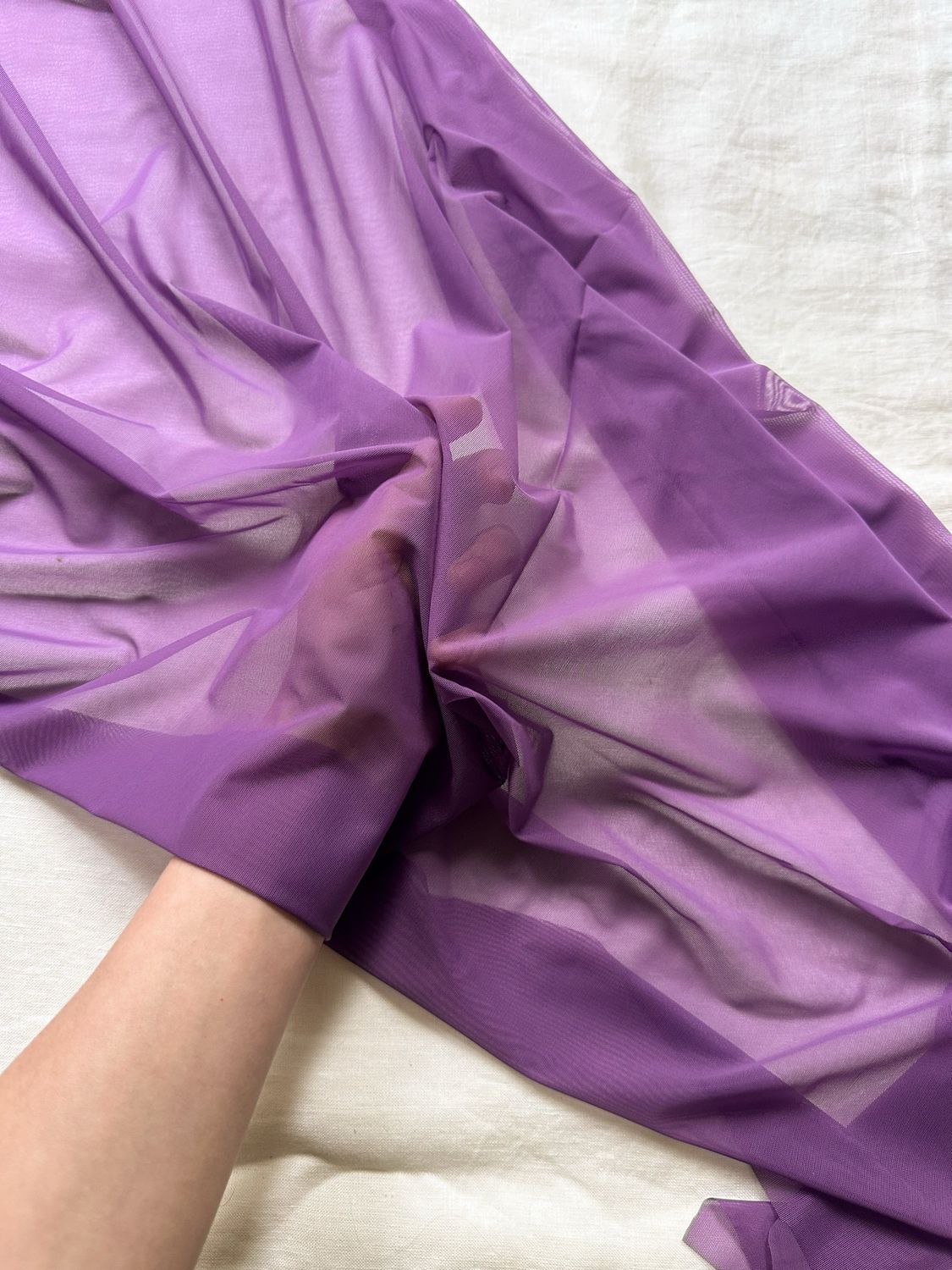 Bright purple stretch mesh tulle