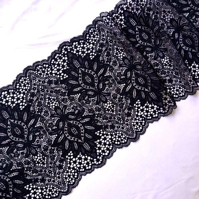 Black Stretch Ornamental Lace Trim