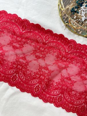 Raspberry Stretch Lace trim