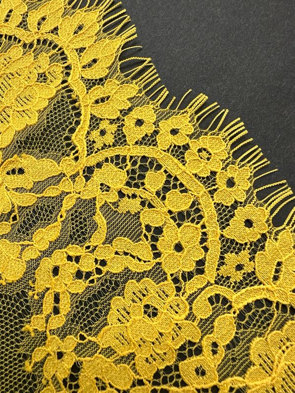 3 meters Yellow Chantilly Lace with Eyelash Edge