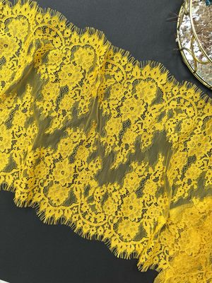 3 meters Yellow Chantilly Lace with Eyelash Edge