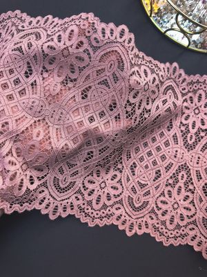 Coffee Rose Stretch Lace Trim