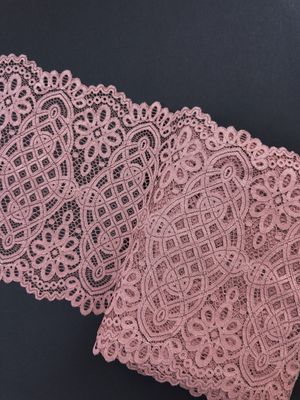 Coffee Rose Stretch Lace Trim