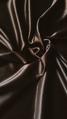 Dark chocolate stretch satin fabric