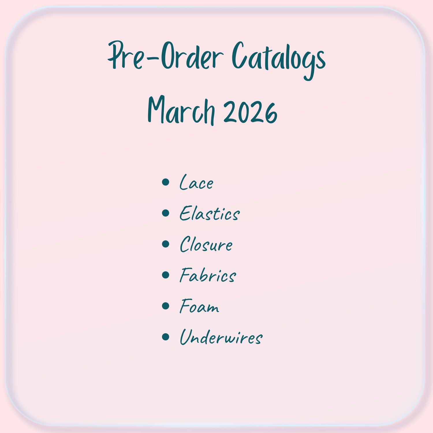 Pre order March Catalogs